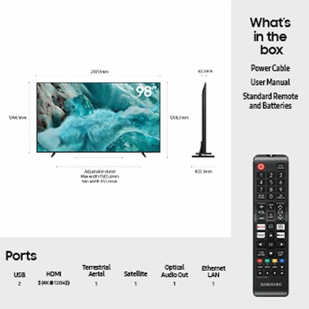 Buy Samsung QE98Q7FAAUXXU 98 Inch QLED 4K Ultra HD Smart TV at Costco.co.uk Buy Samsung QE98Q7FAAUXXU 98 Inch QLED 4K Ultra HD Smart TV at Costco.co.uk