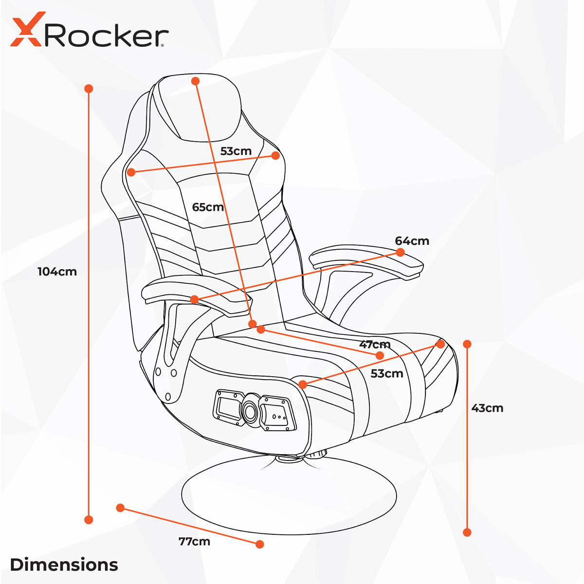X Rocker Gaming Chair Line Drawing