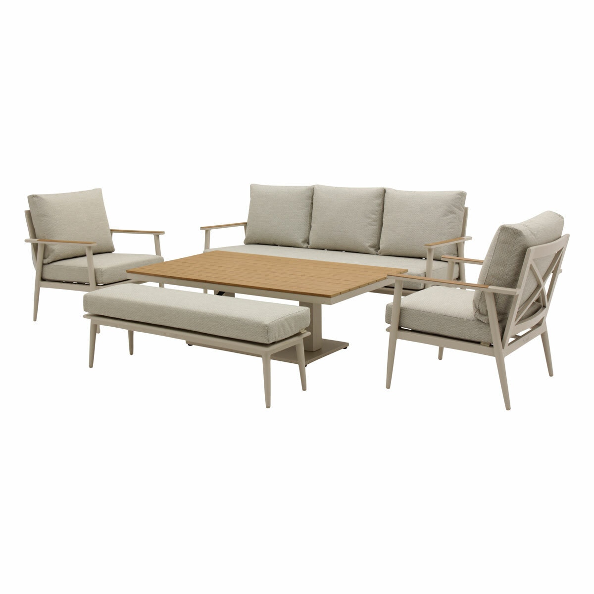 Bramblecrest Wisely 5 Piece Deep Seating Patio Set with Height Adjustable Table