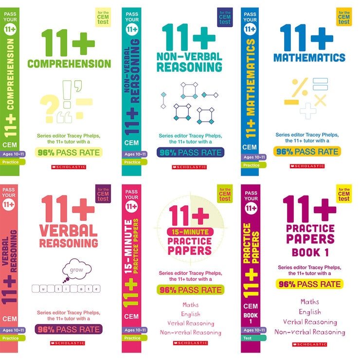 Scholastic CEM 11+ Practice & Revision x6 Book Collection in 2 Options: 9-10 Years or 10-11 Years