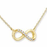 0.06ctw Round Brilliant Cut Diamond Infinity Necklace, 14ct Yellow Gold