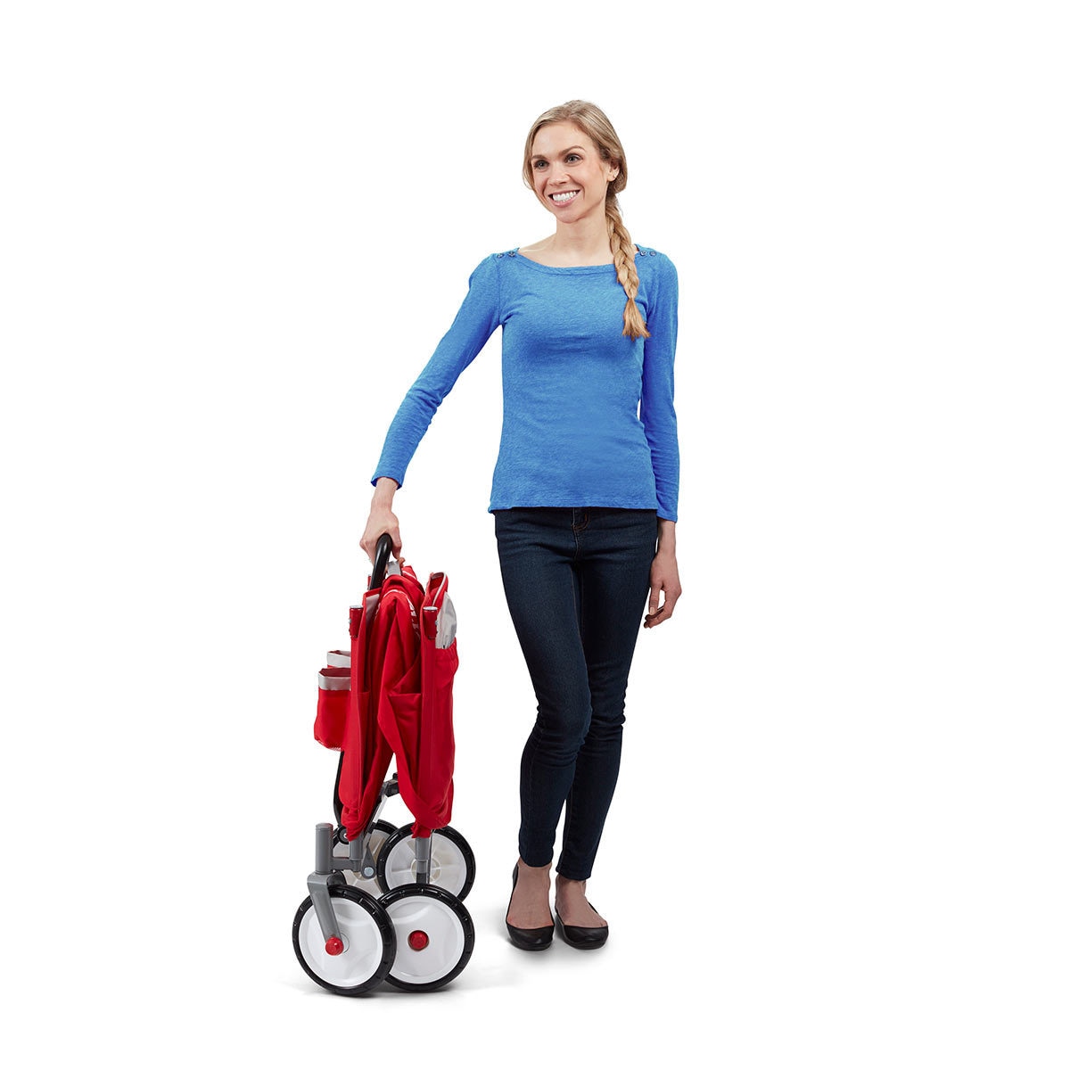 Radio Flyer EZ Folding Ride On Wagon With Folding UV Canopy (18+ Months)