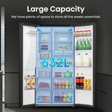 Hisense PureFlat RS818N4TFC, Non Plumbed Side By Side Fridge Freezer, C Rated In Black Hisense PureFlat RS818N4TFC, Non Plumbed Side By Side Fridge Freezer, C Rated In Black