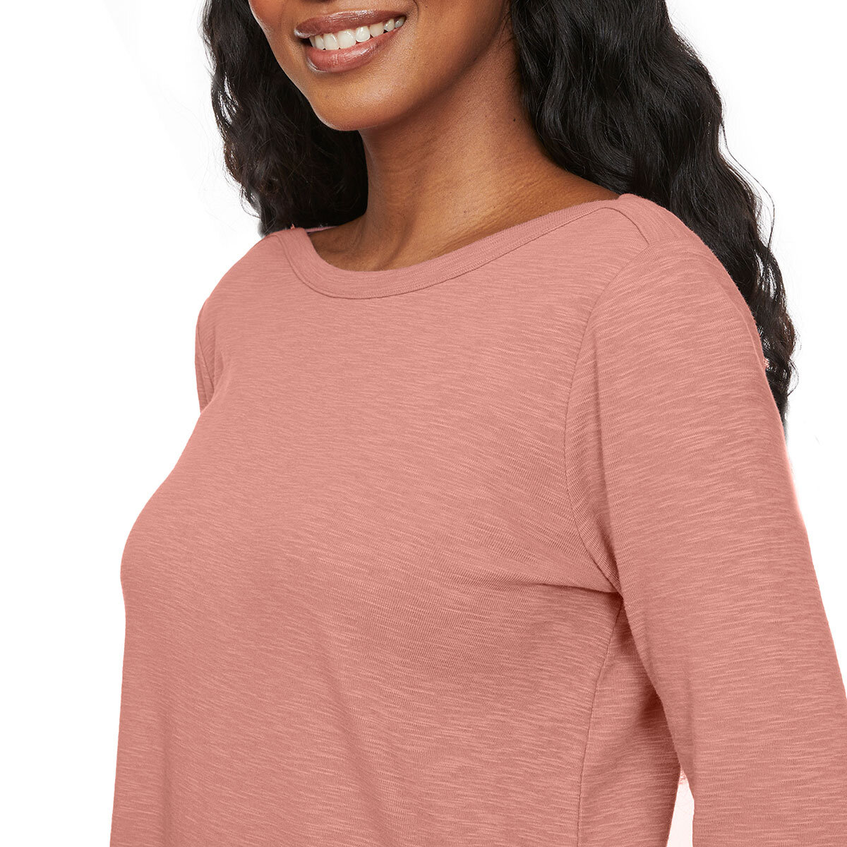 Kirkland Signature Ladies Boatneck Tee in Pink