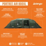 Vango Portree Air 800XL 8-Man Air Beam® Inflatable Tent