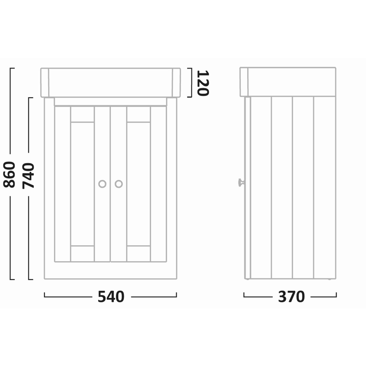 Line drawing of unit on white background