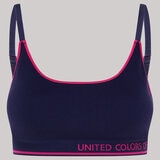 United Colors of Benetton Seamless Bra 2 Pack in Navy & Pink
