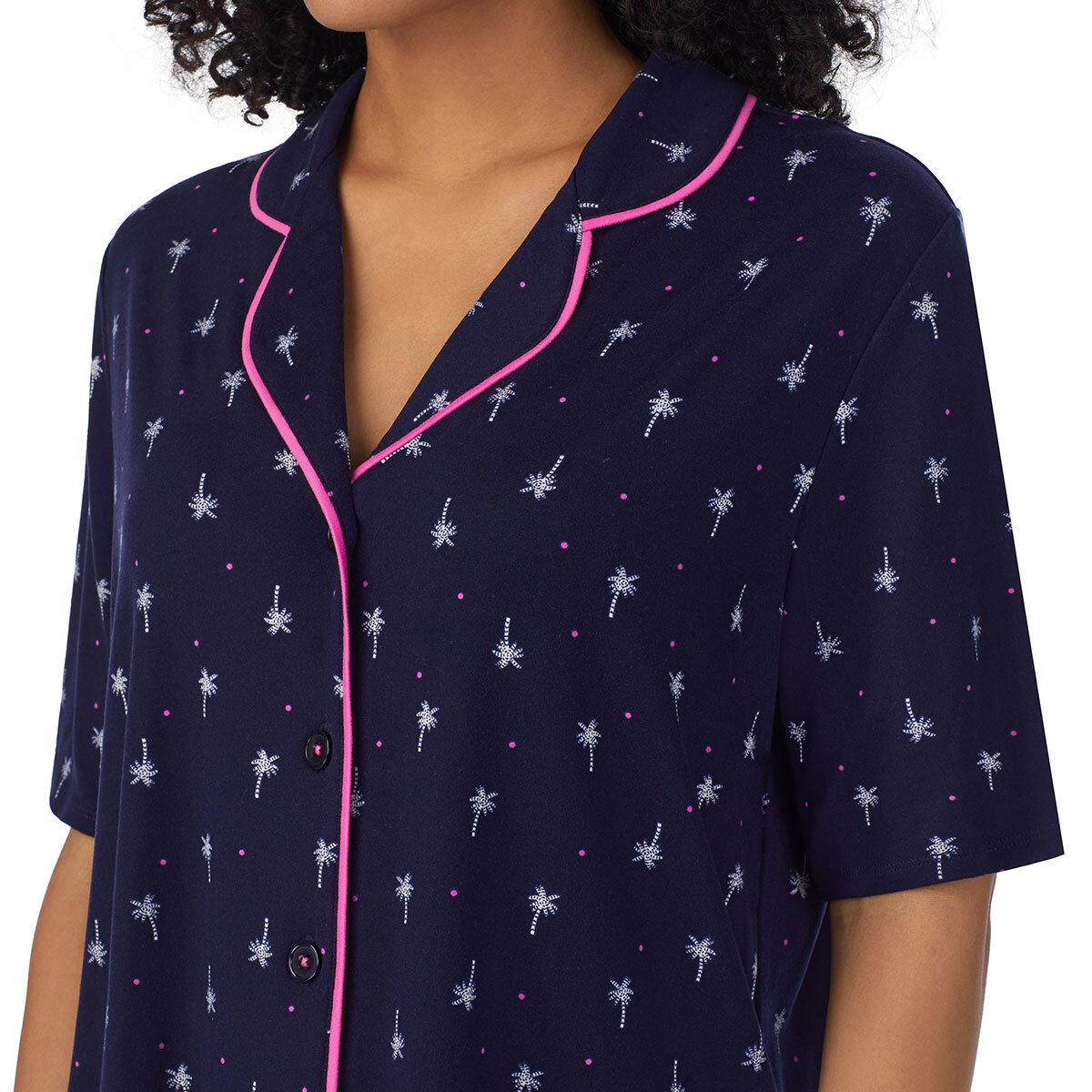 Room Service Notch Collar 2 Piece PJ Set in Navy
