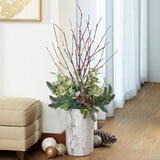 4ft (1.2m) Porch Christmas Topiary with Warm White LED Lighted Branch
