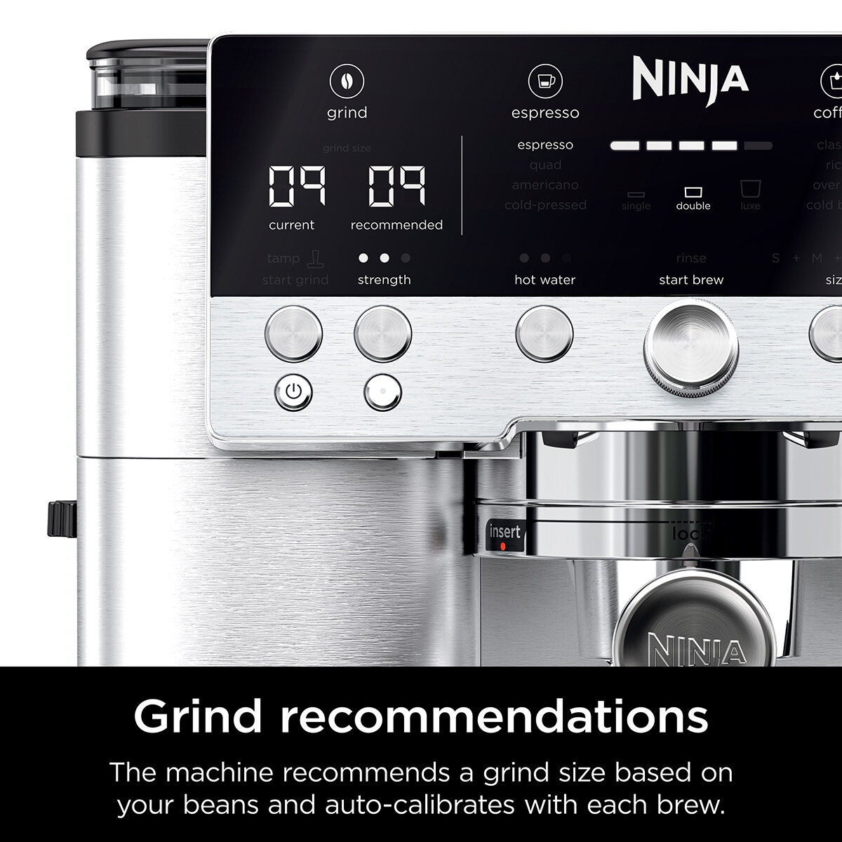 Ninja Luxe Espresso Coffee Machine Display