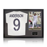 James Anderson Signed Framed England Football Shirt including 1 Photo in 2 Options: White or