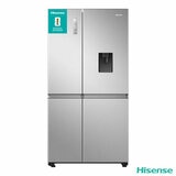 Hisense RS840N4WCE, Side by Side Fridge Freezer with Non Plumbed Water Dispenser, E Rated in Silver