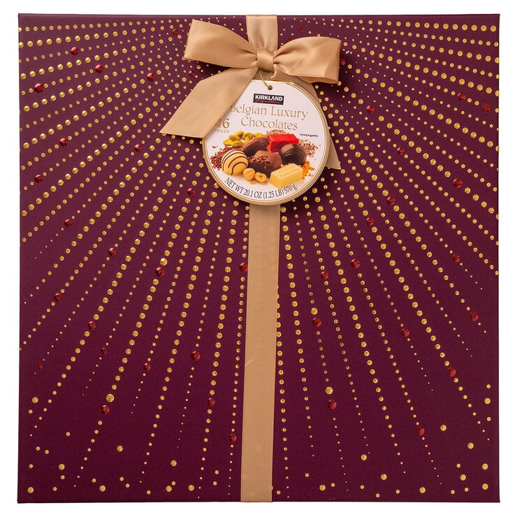 Kirkland Signature Luxury Belgian Chocolates in Purple Gift Box, 570g Kirkland Signature Luxury Belgian Chocolates in Purple Gift Box, 570g