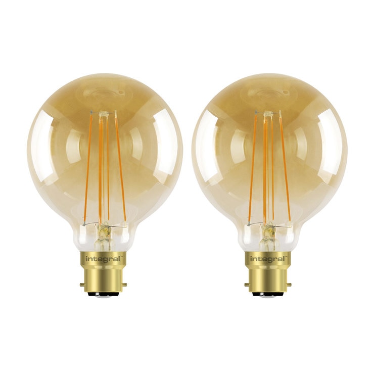 Integral LED G95 Vintage Sunset Globe 5W Dimmable Bulb 2 Pack Costco UK