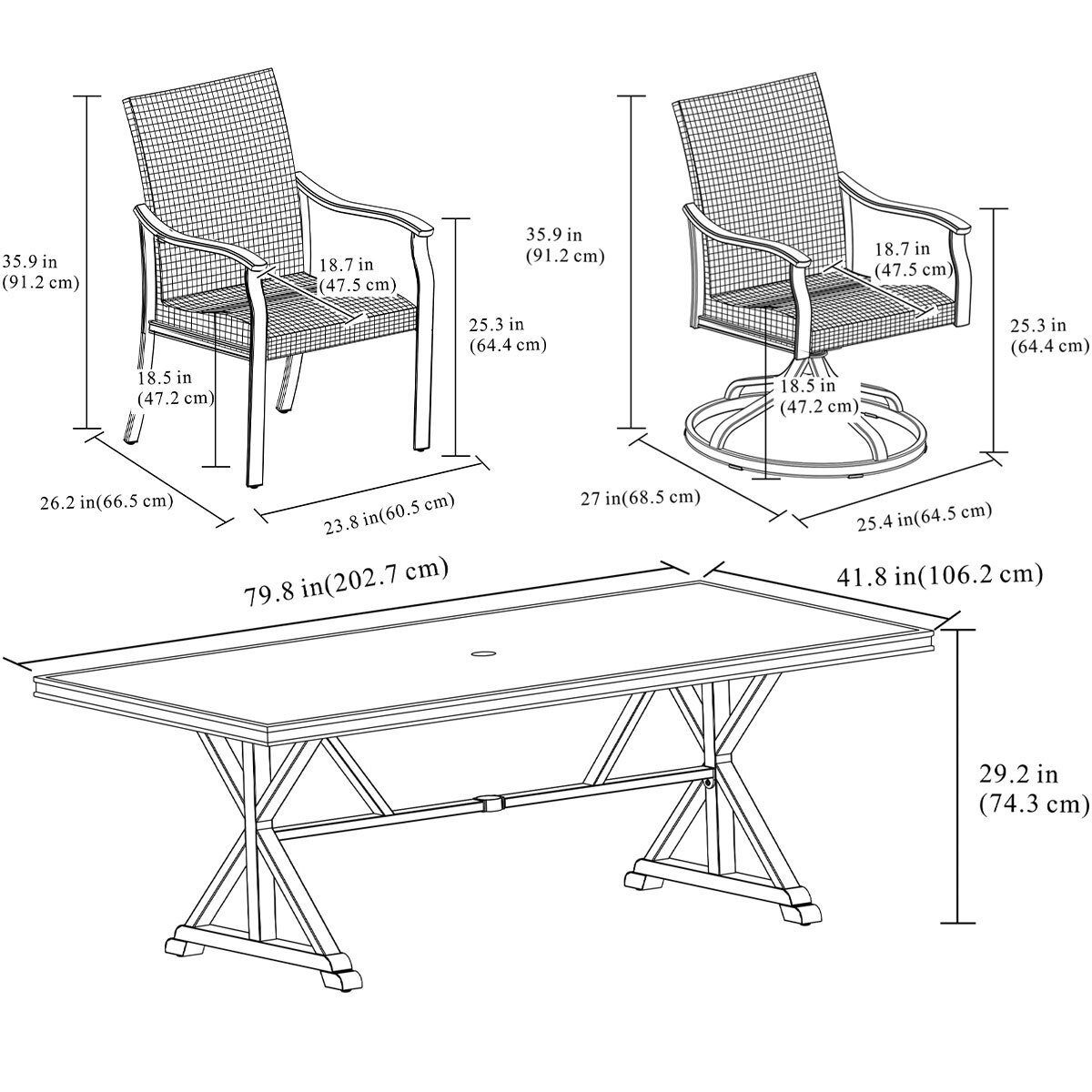 Agio Eldorado 7 Piece Woven Dining Patio Set + Cover Costco UK