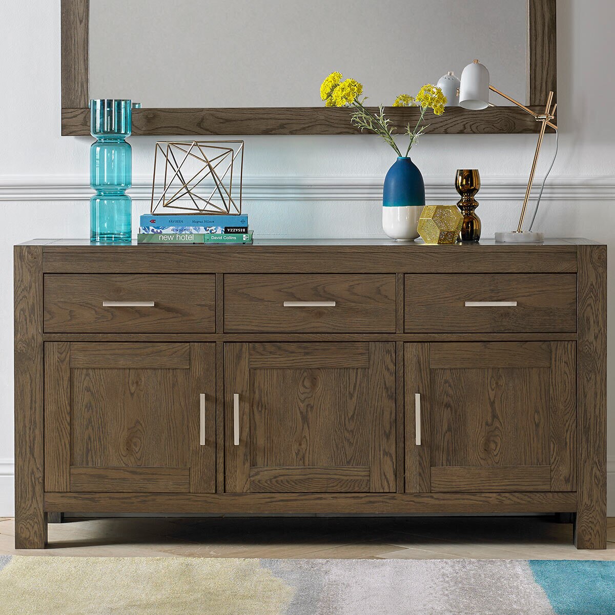 Bentley Designs Milan Dark Oak Wide Sideboard Costco UK
