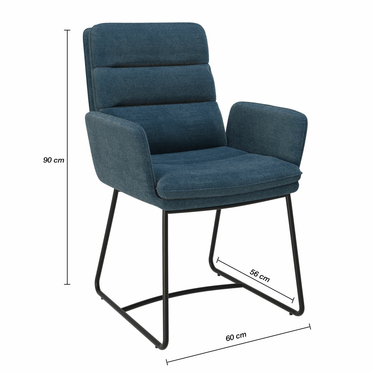 AKANTE Copenhague Blue Fabric Dining Chair, 2 Pack