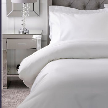 Belledorm Bamboo White Duvet Cover in 4 Sizes