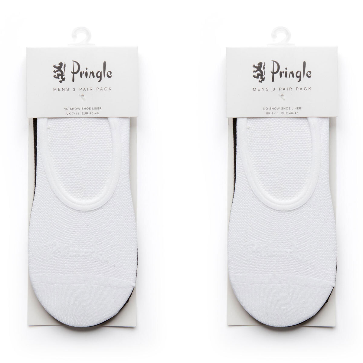 Pringle Men's 2 x 3 Pack Invisible Socks in Assorted Colours, Size 7-11