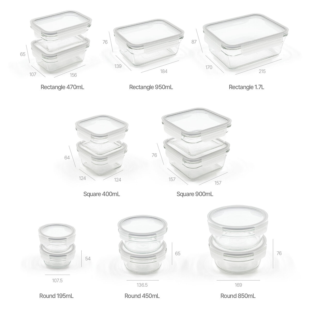 Glasslock Food Storage Set, 28 Piece
