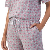 DKNY Ladies Notch Collar 3 Piece PJ Set in Grey
