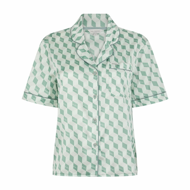 Ted Baker Ladies Satin 2 Piece PJ Set in Green