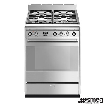 Smeg SUK61MX9 Concert Dual Fuel Freestanding Cooker, A Rated in Stainless Steel