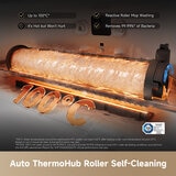 Lifestyle image showing self cleaning auto thermohub roller Lifestyle image showing self cleaning auto thermohub roller