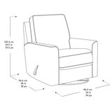 True Paxley Fabric Swivel Glider Recliner Chair in Grey