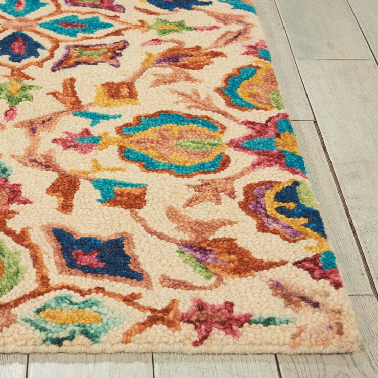 Nourison Vibrant Wool Ivory Rug, in 3 Sizes