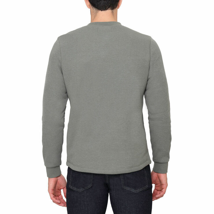 BC Clothing Men's Waffle Crew Sweater in Green BC Clothing Men's Waffle Crew Sweater in Green