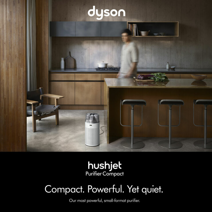 Lifestyle image of  Dyson Hushjet compact, powerful and quiet