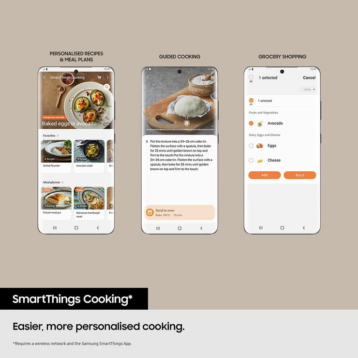 Samsung Series 5 Microwave Combi NQ5B5763DBK/U4 50L Smart Compact Oven, Clean Black