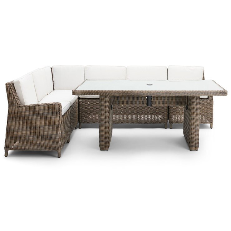 Royal Kensington 8 Piece Handwoven Modular Garden Dining Set + Cover
