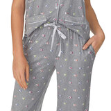 DKNY Notch Collar 3 Piece PJ Set in Grey