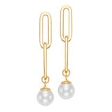 8-9mm Freshwater Pearl Earrings, 14ct Yellow Gold