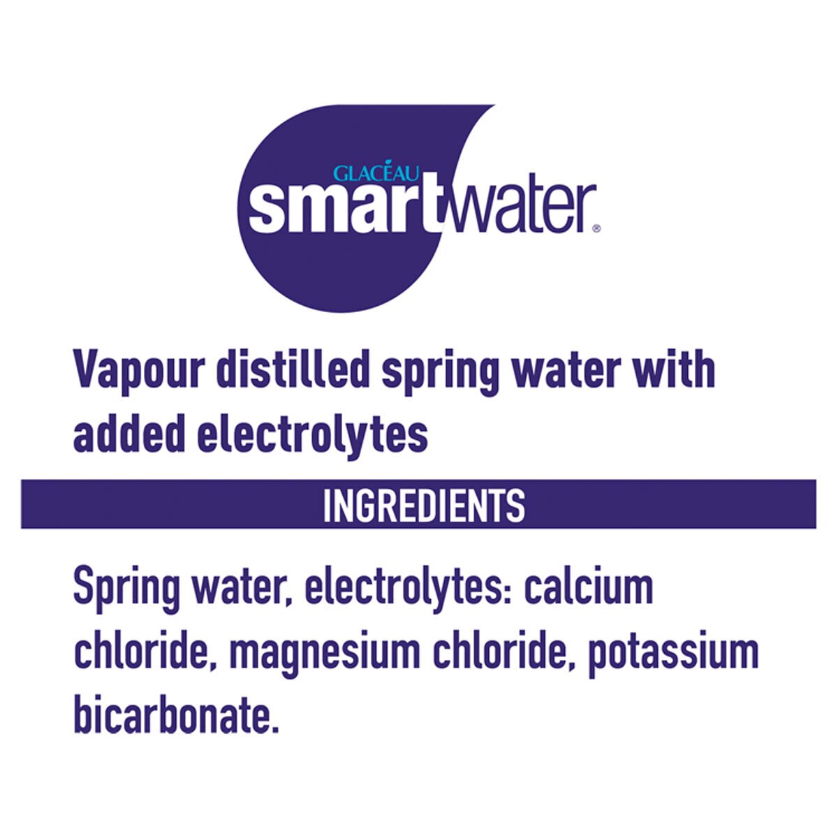 Ingredient information on white nackground