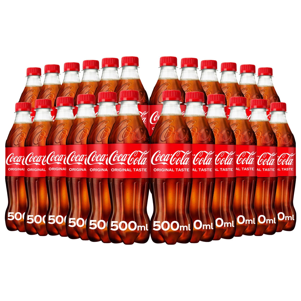 Cut out image of multiple bottles on white background
