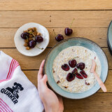 Oats in a Bowl with Cherries