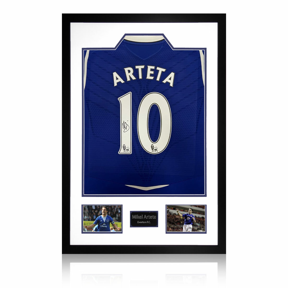 Mikel Arteta Signed Everton Shirt Premium Frame