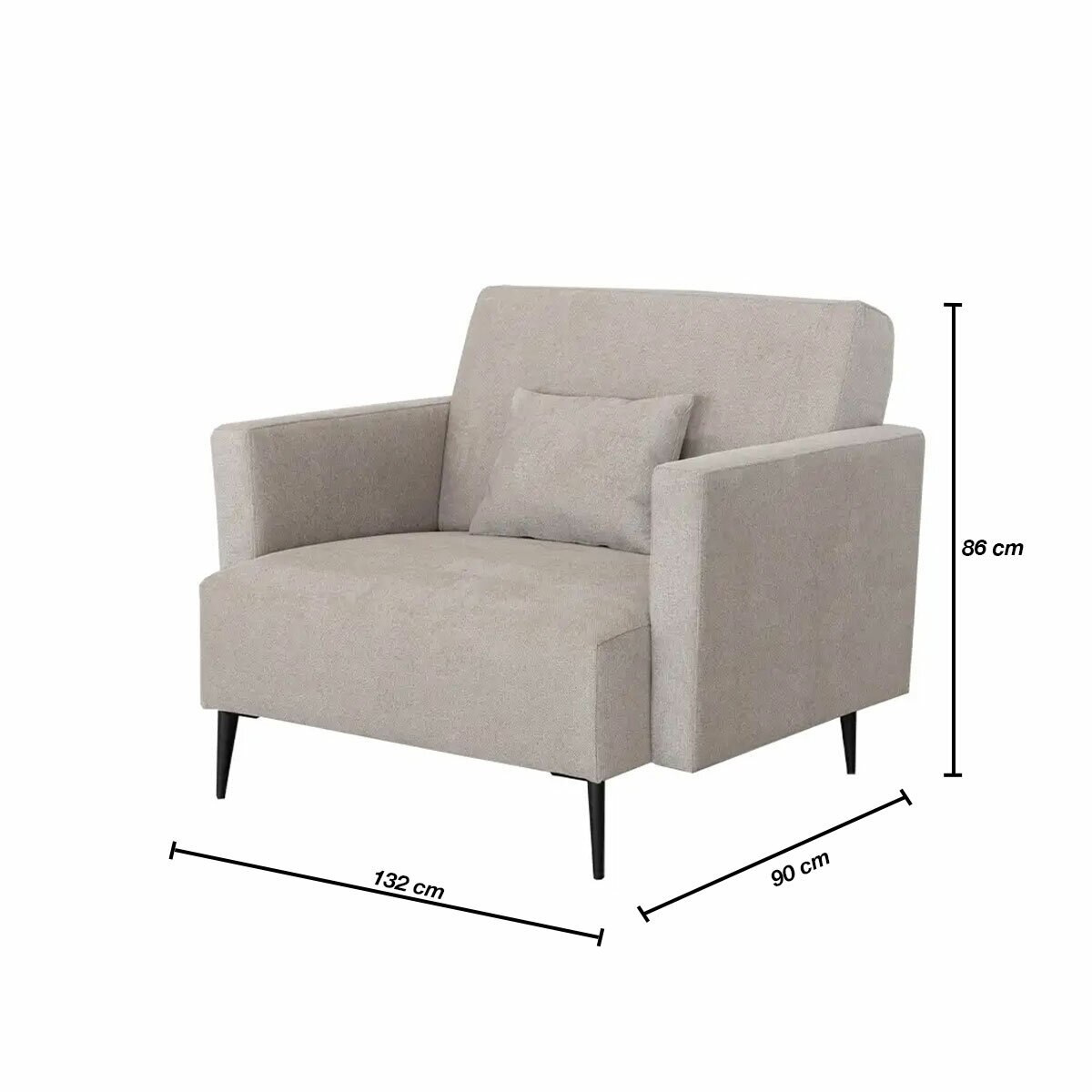 MOONAP Monroe Beige Fabric Loveseat