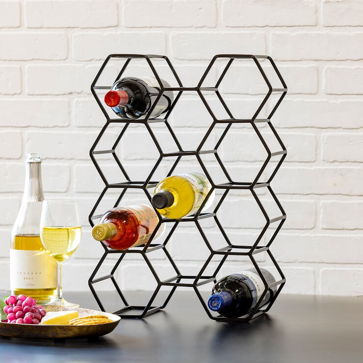 Evergreen 11 Bottle Wine Rack in Black