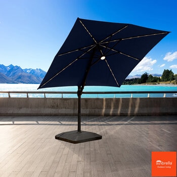 Seasons Sentry 10ft 3m Solar LED Square Cantilever Umbr