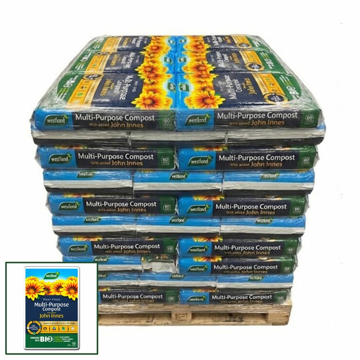 Westland Multipurpose Peat Free Compost 80L Bale with John Innes Pallet Deal (30 Bags) Westland Multipurpose Peat Free Compost 80L Bale with John Innes Pallet Deal (30 Bags)