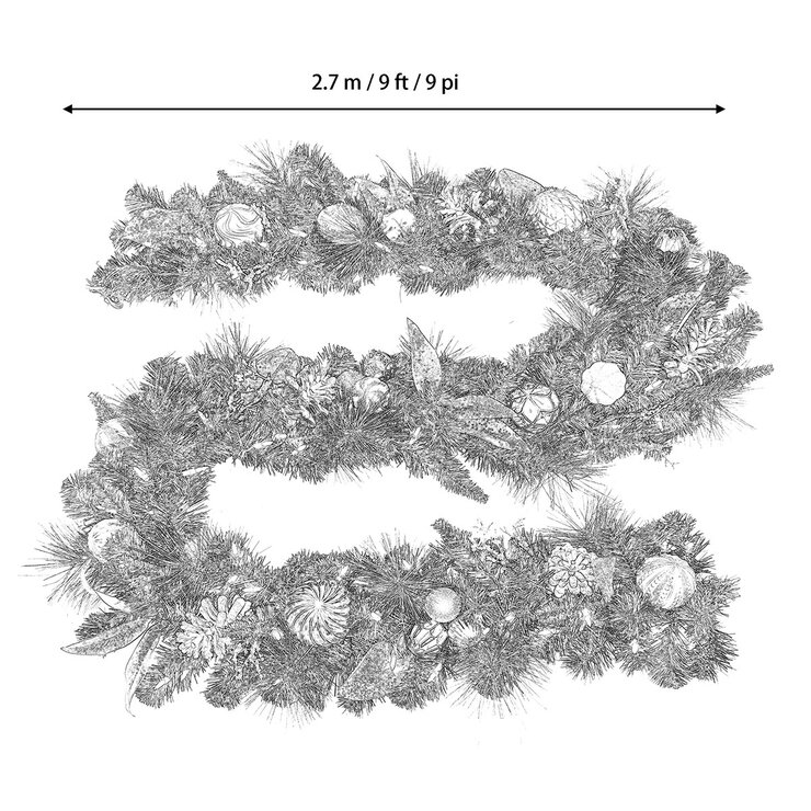 Buy 9ft LED Garland Red Dimensions Image at Costco.co.uk