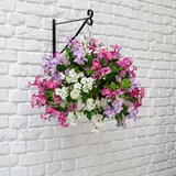 Artificial Purple & Pink Petunia Flower Hanging Basket