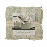 Life Comfort Reversible 100% Cotton Gauze Throw in 4 Colours, 127 x 162 cm