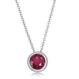 Ruby Birthstone Pendant, 14ct White Gold