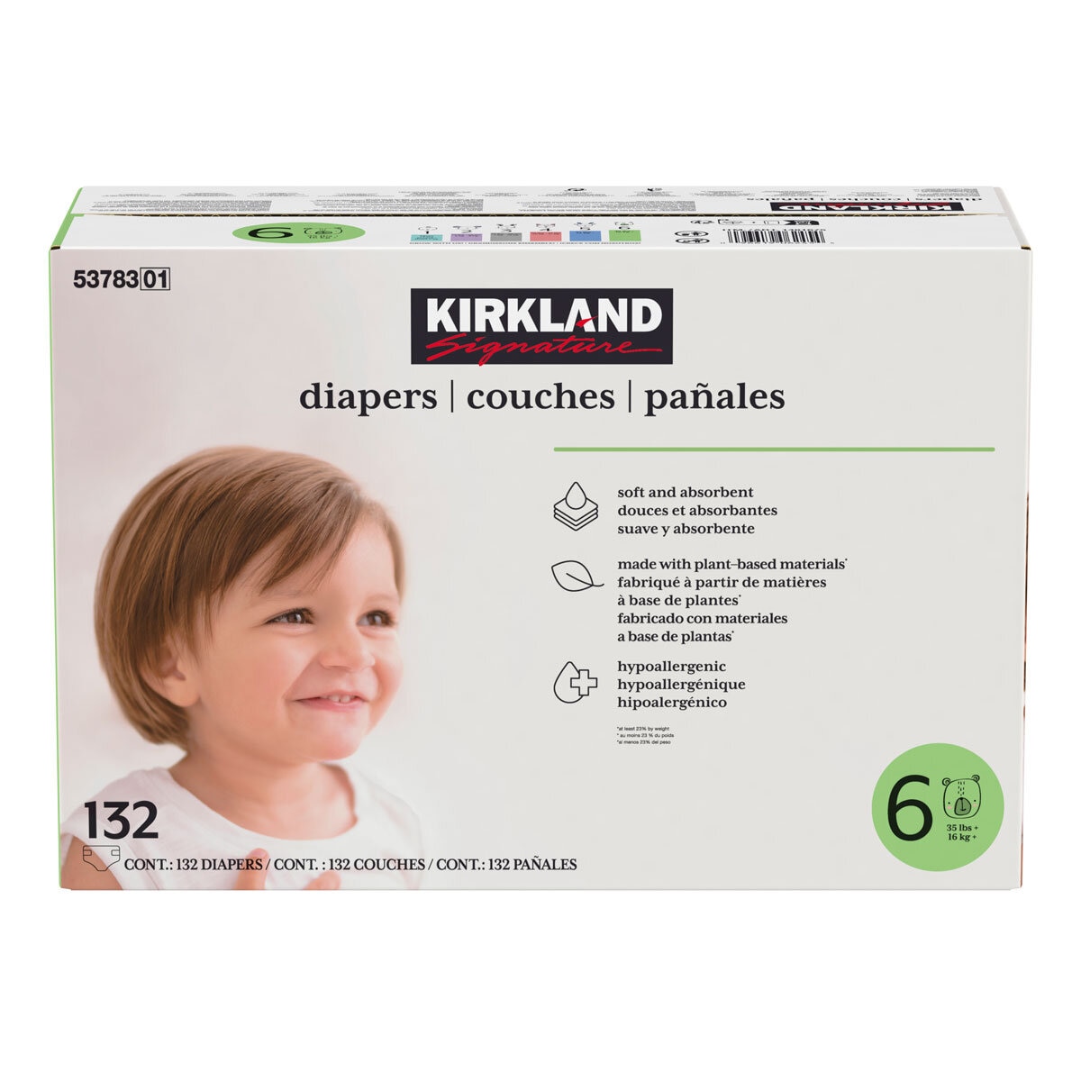Kirkland Signature Diapers, Size 6, 132 Pack