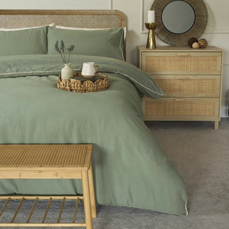 Belledorm Avantika Sage Cotton Bedding Set in 4 Sizes